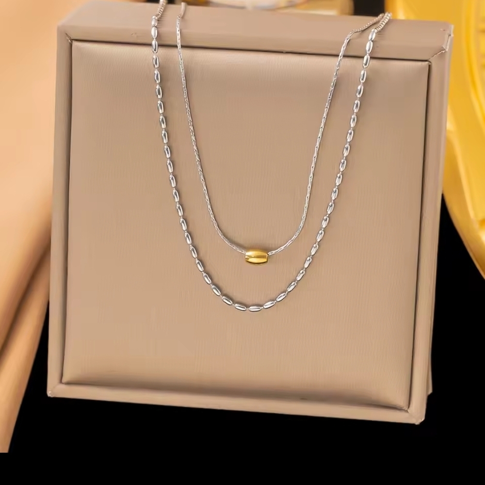 CLEARANCE Stainless Steel Elegant Silver and Gold Necklace